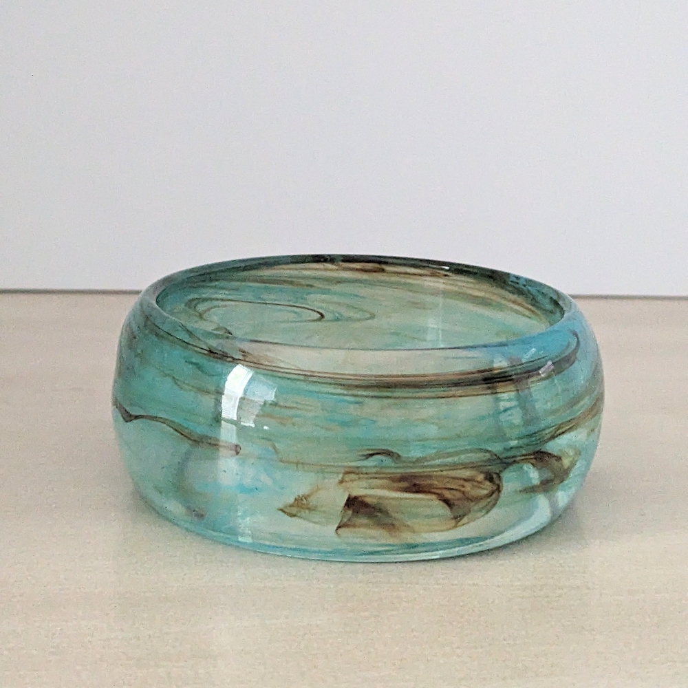 Aqua and Brown Swirl Acrylic Bracelet - Picture 2 of 3